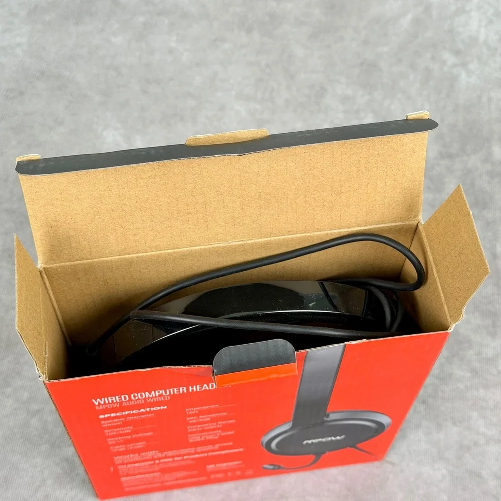 Mpow Wired Computer Headset PA071AB USB/ 3.5mm Connectivity Noise Reduction Blk